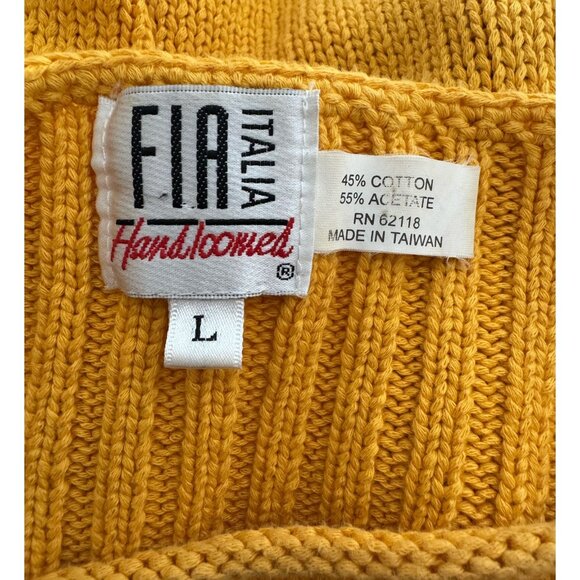 FIA Italia Handloomed Vintage Sweater Golden Yellow/Black Women's Size Large - Picture 3 of 9